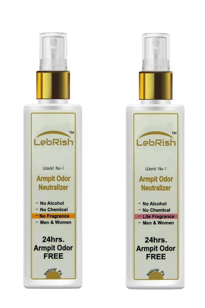 Armpit Odor Neutralizer | Underarm Odor Remover Spray | LebRish | Zero & Lite Fragrance | 100 + 100= 200 ml view 2
