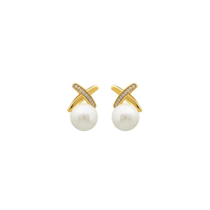 18k Gold Plated Silver Enchanted Pearl Earrings
