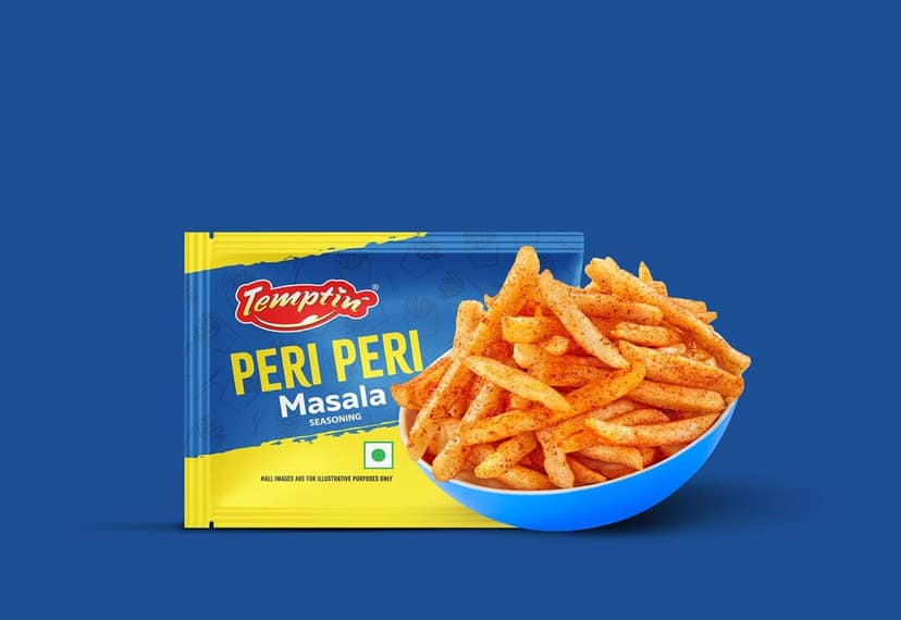 Temptin Peri Peri Masala Seasoning Spice | 7g X 40 Pack | 280g | for Pizzas, Pastas, Fries, Pakodas, Salads | And Many More view 3