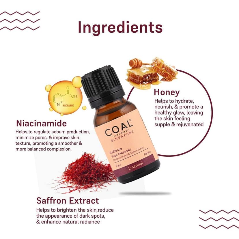 COAL Clean Beauty Radiance Face Cleanser - | Honey Saffron Extract Cocamidopropyl Betaine Decyl Glucoside Glycerin Deeply Cleanses Moisturises & Hydrates Women Skin All Types view 3