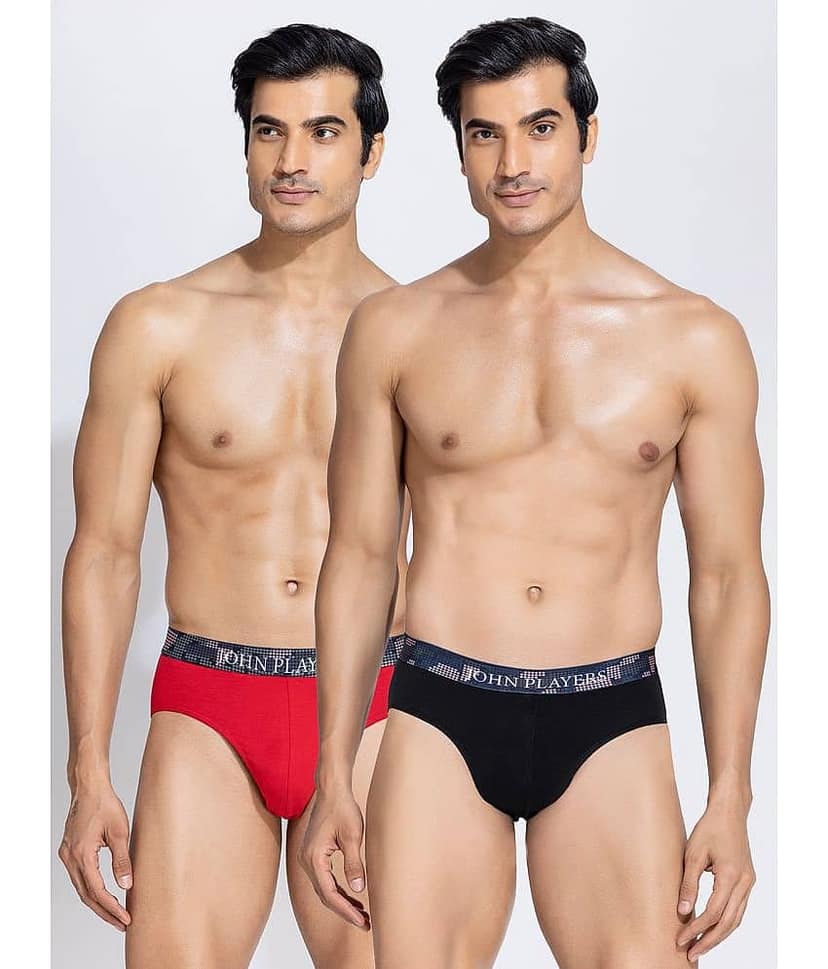 John Players Multicolor Cotton Men's Briefs ( Pack of 2 )