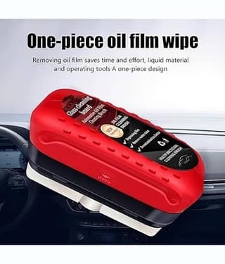 Theos Car Windshield Oil Film Remover Kit – Automotive Glass Cleaning Brush & Cleaner | Anti-Fog, Rainproof, Streak-Free Glass Cleaner for Car Windows, Mirrors & Windshields | Universal Fit