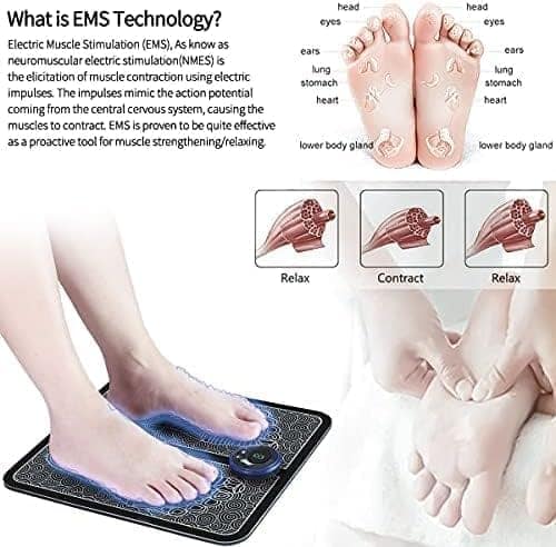 Smart Foot Massager Mat for Men & Women, Electric Pulse Therapy Machine for Foot Fatigue Relief and Leg Relaxation view 2