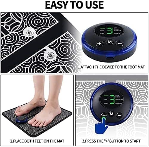 Smart Foot Massager Mat for Men & Women, Electric Pulse Therapy Machine for Foot Fatigue Relief and Leg Relaxation view 4
