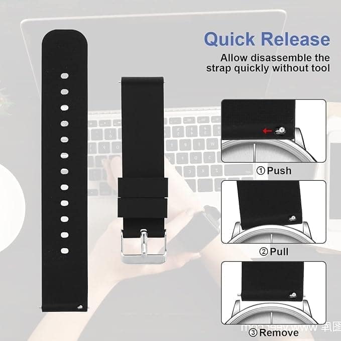 Watch Strap Silicone Belt 22mm Strap Compatible with Realme Watch S/Realme S Pro Noise Colorfit Pro3/Colorfit Pro4/Pro5/Pro5/Max/Pro3&4 Max Alpha & Assist Smart Watch Strap Black view 6