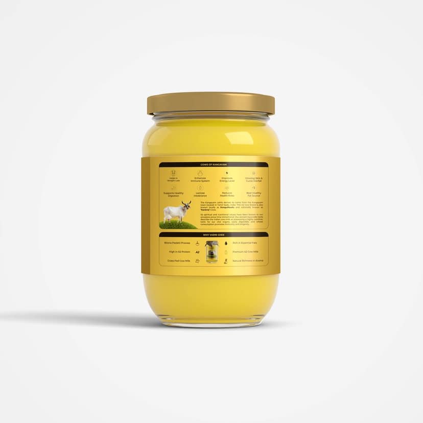 Varni A2 Desi Cow Ghee 1L Bottle view 2