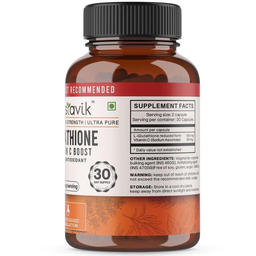Vaastavik Glutathione Supplements 500 mg 60 capsules view 2