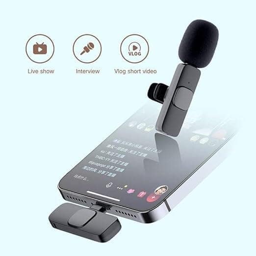 K8 Wireless Microphone - Plug and Play, No App Needed - Bluetooth Collar Mic for iPad, Mac Devices - Ideal for Instagram, YouTube, Live Streaming, and Video Recording view 2