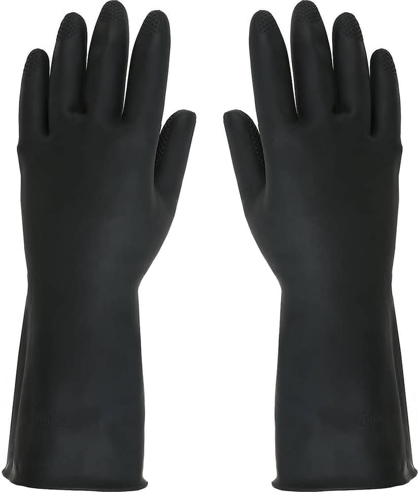 Black Rubber Waterproof, Reusable Multi-Purpose Cleaning Glove Black Cleaning Kit For view 2