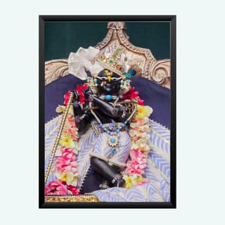 NOKKES Radha Raman ji Vrindavan Radha Raman Thakur Ji Black Photo Frames Religious Photo frame 5X7 Inch Photo Frame_QWW109