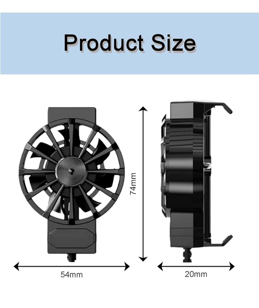 Mobile Phone Radiator, Portable Phone Cooler with 7-Blades Cooling Fan, Semiconductor Cooling, Ultra-Quiet, Plug and Play, Suitable for All Smartphones view 8
