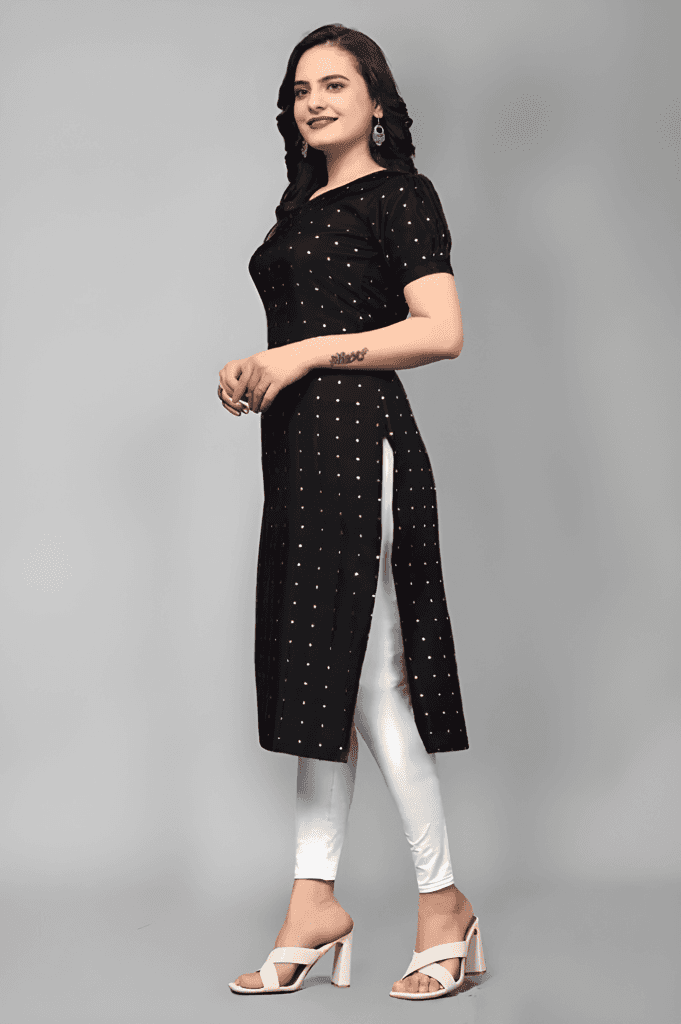 Elegant Women Kurti with Designer Look, Modern Ethnic Fashion Wear, Stylish Traditional Outfit for Office, Festivals and Family Gatherings view 3