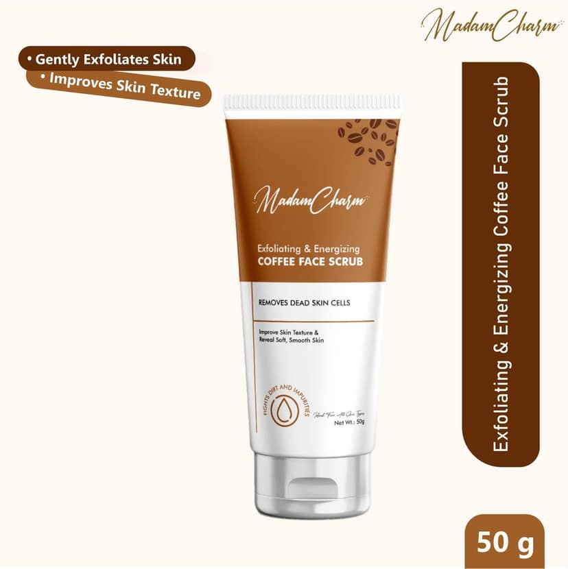 MadamCharm Coffee Face Scrub | Gently Exfoliates Skin for Dead skin Removal | Remove Blackheads | 50g view 2