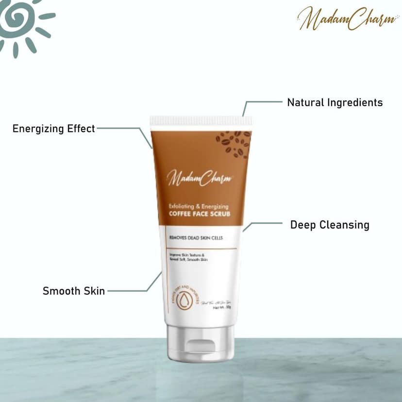 MadamCharm Coffee Face Scrub | Gently Exfoliates Skin for Dead skin Removal | Remove Blackheads | 50g view 6
