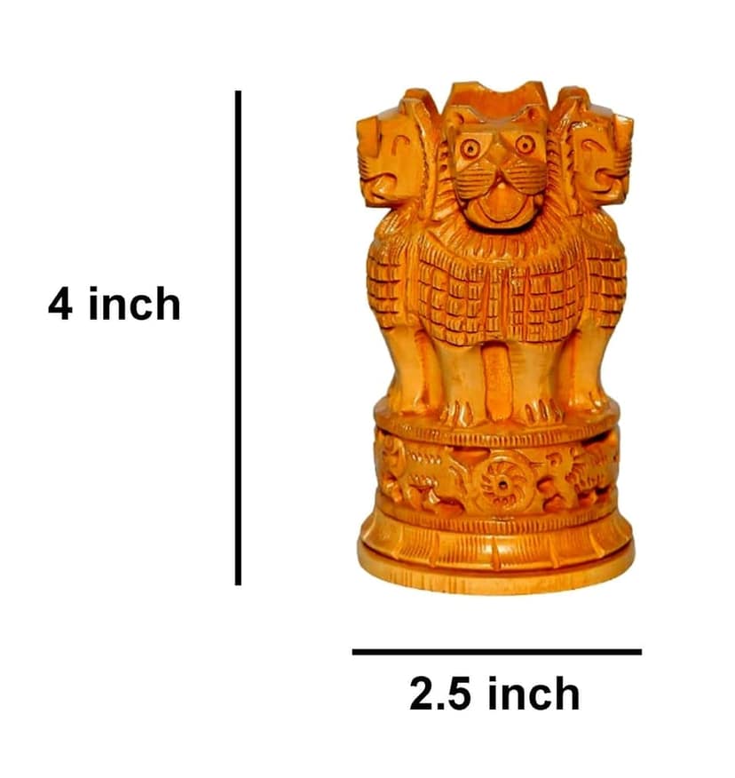 Wooden Ashoka Pillar Pen Stand Handicraft view 5