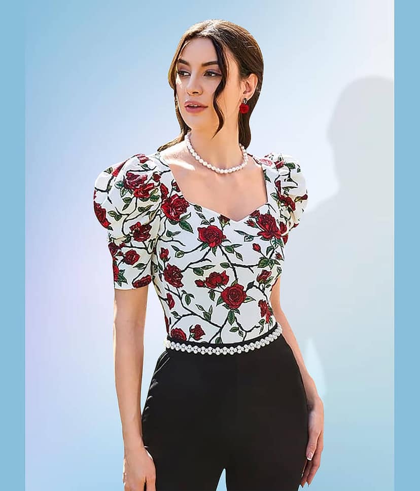Dream Beauty Fashion Women's Polyester Regular Top ( Red )