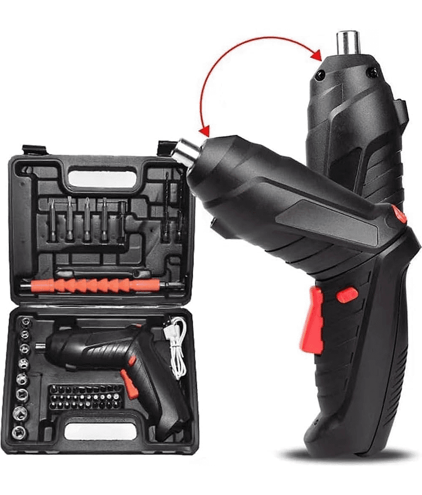 Cordless Electric Screwdriver Drill with Built-in LED Rechargeable Wireless Drill Machine Kit Power Drill Screw Tool, Accessories (47 IN 1 Cordless Electric Screwdriver set)