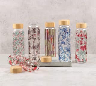 India Circus Iron Blooming Dahlia Glass Bottle