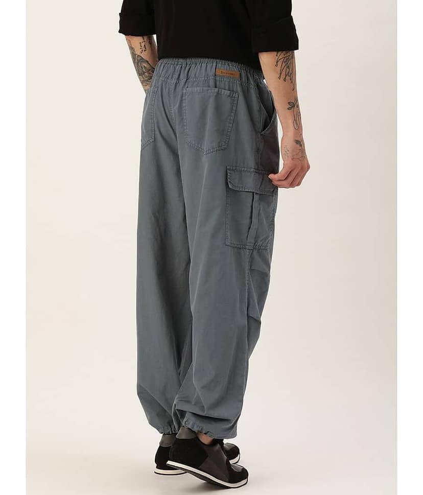 Bene Kleed Unisex Parachute Fit Cotton Cargos Trousers view 4