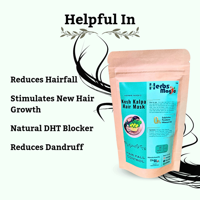 Herbs Magic Ayurvedic Keshavriddhi Hair Oil, 100ml & Hair Mask, 70gm duo For Men & Women, Helps In Hair Growth & Thickness, For All Hair Types, No Paraffin, Mineral Oil, Preservatives & Chemicals, 150ml view 3