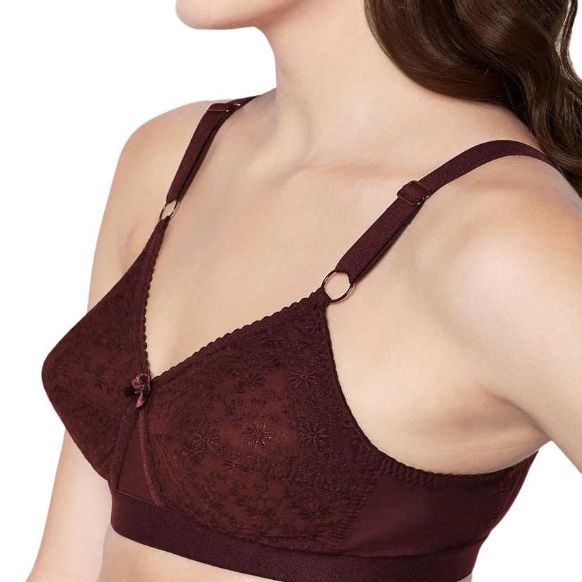 Bodycare 100% Cotton Lightly Padded Non wired Tshirt Bra-Pack of 3 view 6