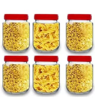 skwaion - Red Glass Food Container ( Set of 6 ) - 35 ml