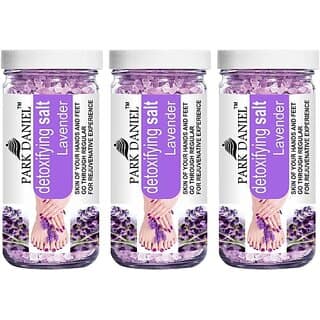 PARK DANIEL Premium Lavender Bath Salt- For Soothing &amp; Relaxation -Pedicure &amp; Manicure Salt Combo Pack Of 3 Jars of 200 gms(600 gms) (600 g)