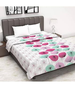 DIVINE CASA Double Cotton Pink Abstract Dohar