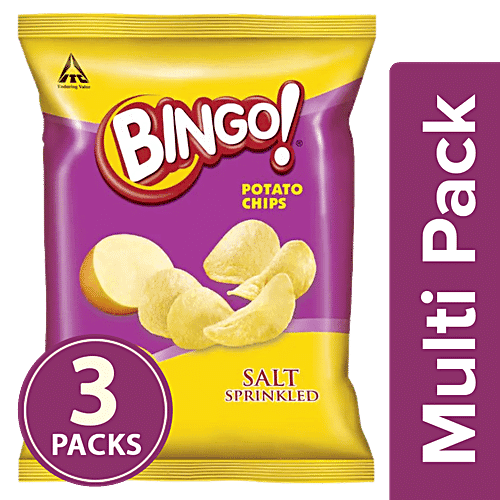 Bingo Potato Chips Original Style - Salt Sprinkled, 3x21 g Multipack