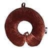 FAIRBIZPS Unisex Neck Travel Comfort Cotton Pillow with Brown Sleeping Eye mask Travel Pillow and Accessories for Plane Flight Bus and Office for Men and Women (Pack of 1) view 2