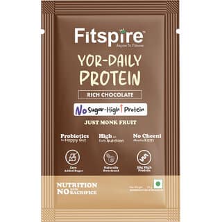 Fitspire YOR DAILY YOR DAILY 20g High protein Pre Probiotics For Easy Digestion Whey Protein (50 g, Rich Chocolate)