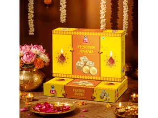 Lal Sweets Festive Anand 400g | Besan Laddoo & Soan Papdi 200g Each | Traditional Indian Mithai | Festive Sweet Gift Box | Diwali Celebration Pack