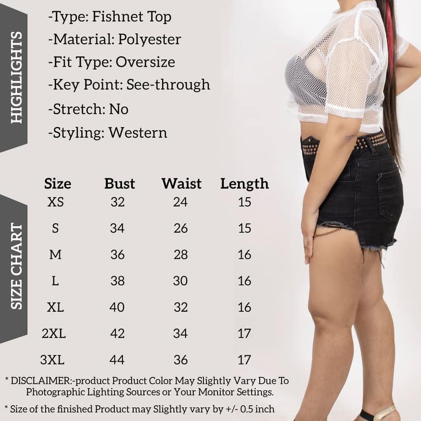 White Oversize Off Shoulder See Through Half Sleeves Fishnet Cropped Western Cover up Top view 5