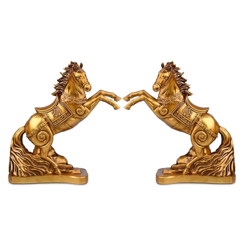 Artarium Vastu Feng Shui Horse Statue for Home Decoration, Feng Shui Horse for Gift Showpiece Vastu Good Luck Idol (Pack of 2)