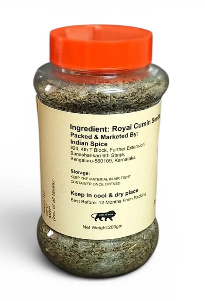 Indian Spice Premium Royal Cumin Seeds (Shah Jeera) / Traditional Flavors, Authentic Blends (200gm) view 3