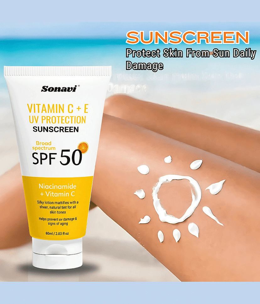 Sonavi SPF 50 Sunscreen Cream For All Skin Type ( Pack of 1 )