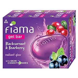 Fiama Blackcurrant & Bearberry Gel Bar - Radiant Glow, With Skin Conditioners, 125 g