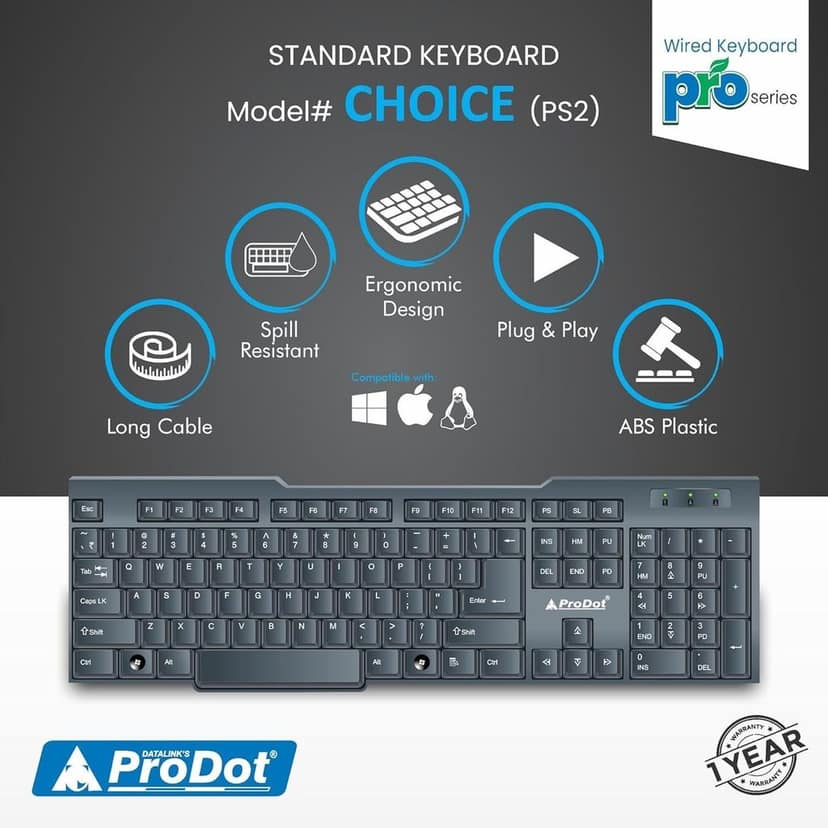 ProDot ProSeries High-Performance PS2 3D Mouse & Keyboard Combo view 2