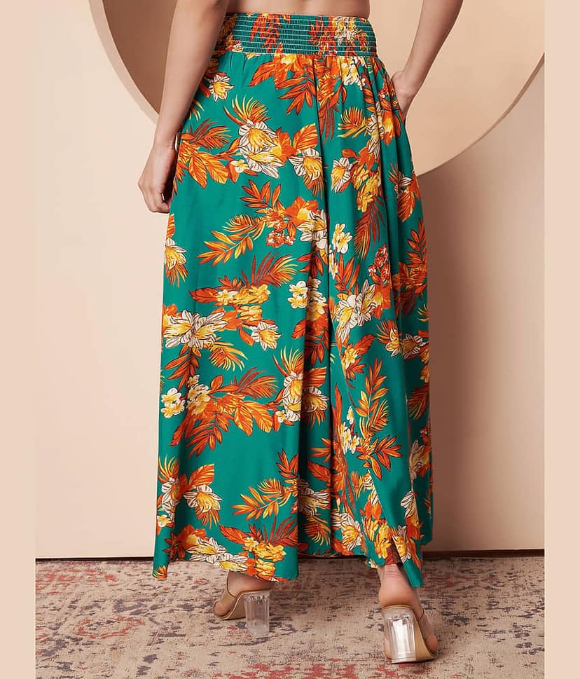 ZWERLON Women Viscose Wide Leg Trousers ( Multicolor ) view 2