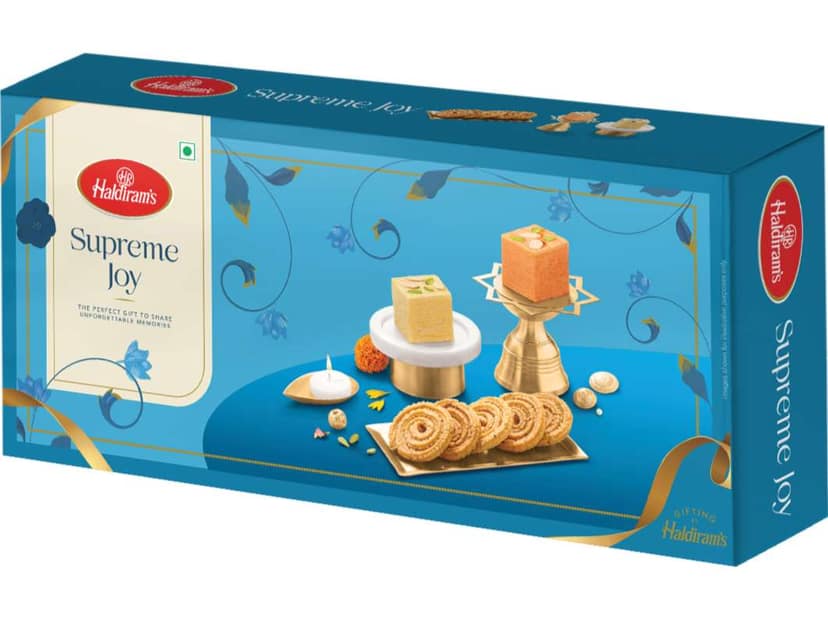 Haldiram's Supreme Joy Gift Hamper - Includes Classic Soan Papdi 250g, Orange Soan Papdi 250g & The Crispy Murukku 200g view 2