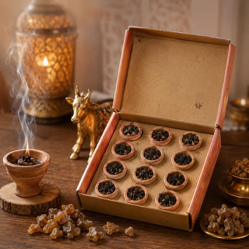 SATYAWATI Haridwar Dham Gayatri Yukta Sambrani Cup | Guggal & Loban Dhoop Cups | 100% Natural Premium Hawan Dhoop | Long Lasting Fragrance for Puja, Meditation & Spiritual Rituals | Pack of 2 (12 Cups Each) view 2