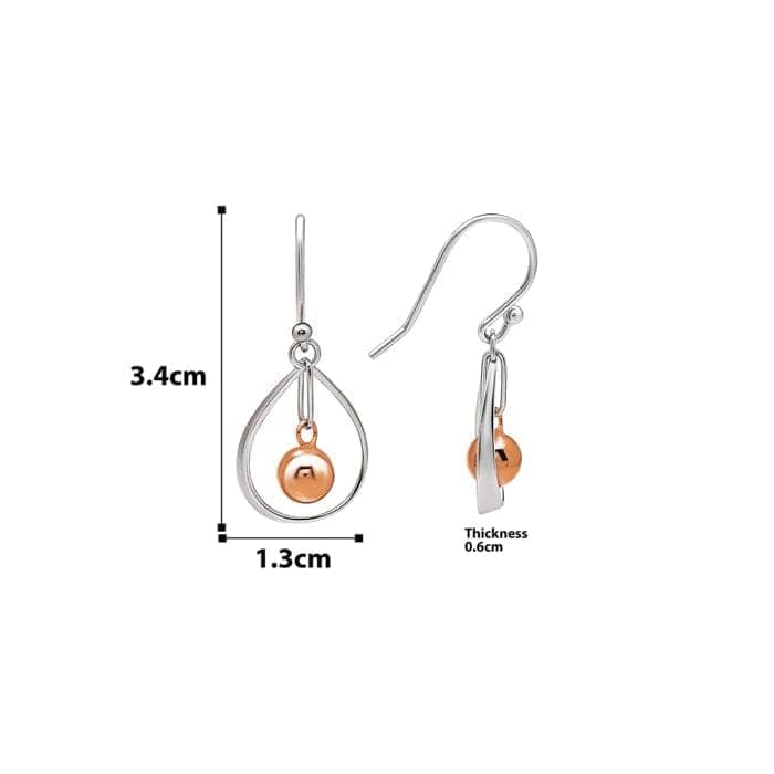 18k Rose Gold Plated Two Tone Silver Starburst Earrings view 4