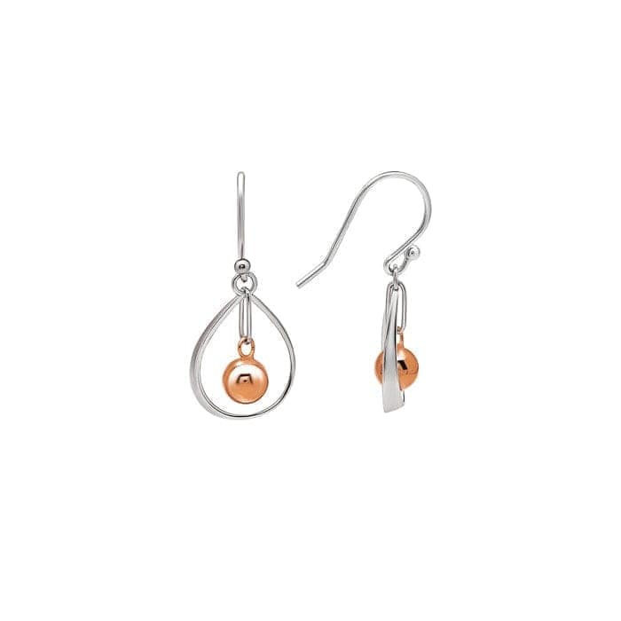 18k Rose Gold Plated Two Tone Silver Starburst Earrings view 5