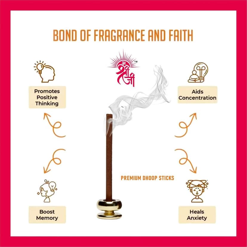 Shri Shriji Flam Aromatic Peace Incense Sticks � Rose & Lavender Fragrance | Long-Lasting Scented Agarbatti for Home, Meditation, Puja, Relaxation view 2