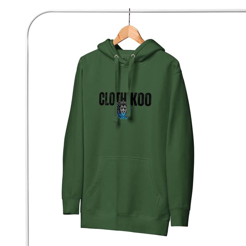 Clothikoo Premium Lion Printed Edition Hoodie (400 GSM, Bottle Green Colour) view 9
