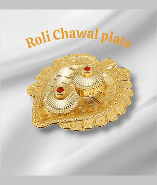 Gift N Shift India Plastic Rakhi Pooja Thali with Roli Kukum Chawal Oval Decorative Plate Red - Pack of 1