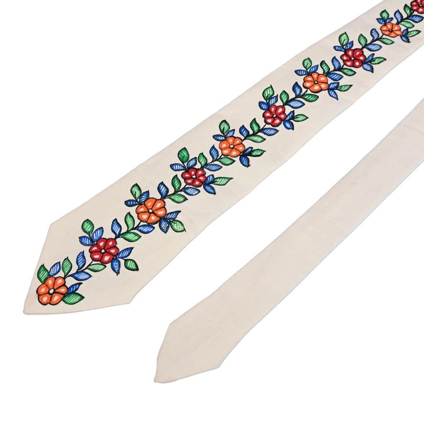 Pure Cotton Handmade madhubani Tie Multi Colour Elegance for Formal and Business Wear, Handcrafted, Handpainted SH (Size standard) view 4