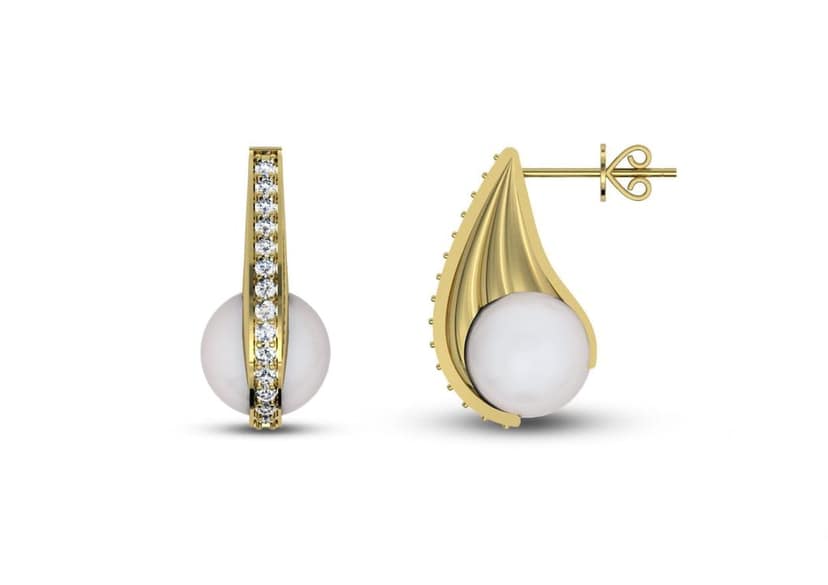 Hooked Claw Pearl Earrings view 4