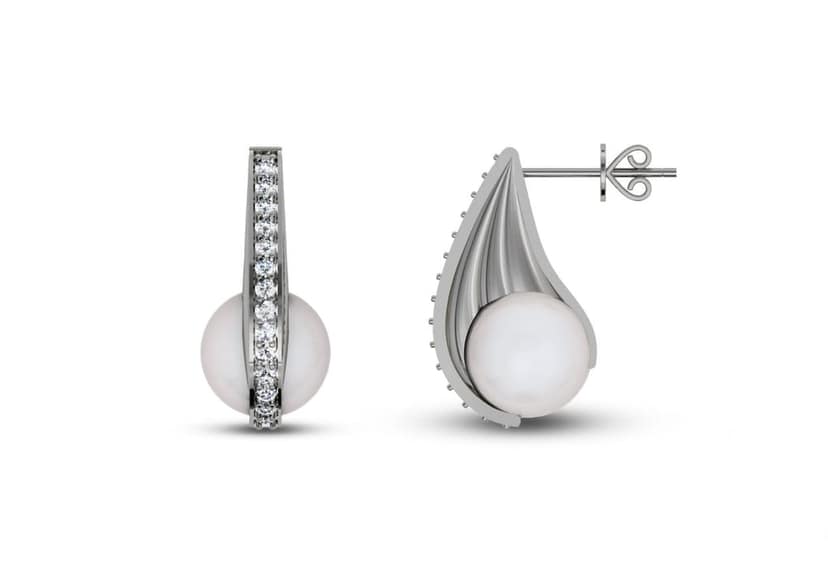 Hooked Claw Pearl Earrings view 5