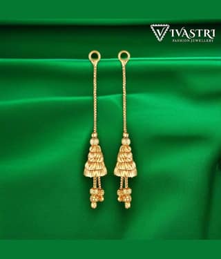 VIVASTRI Golden Drop Earrings ( Pack of 1 )